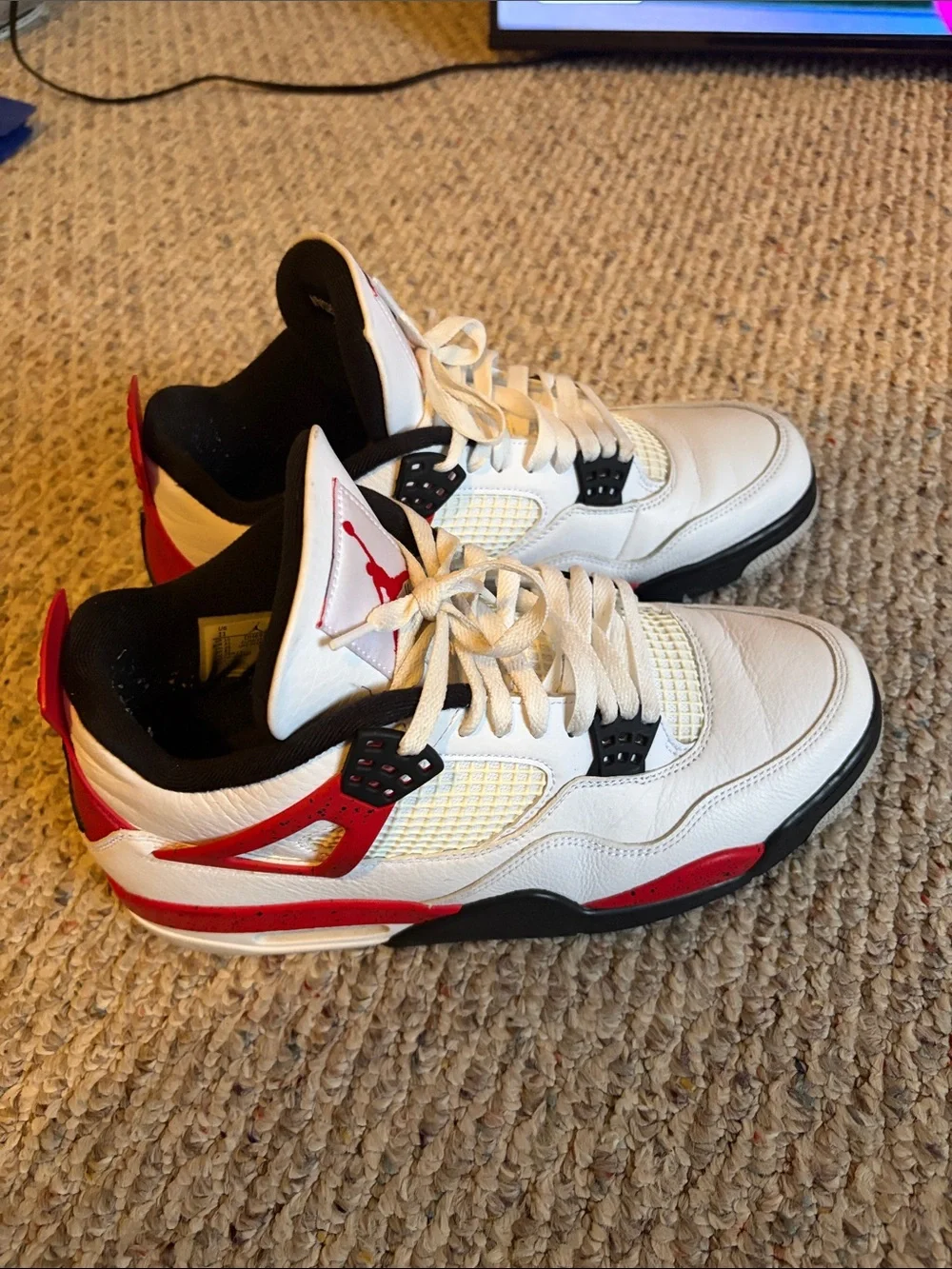 Jordan Men's White Black Red Athletic Basketball Shoes